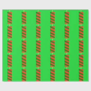 Cadeau Bougie rouge et verte Papier d'enveloppement vert