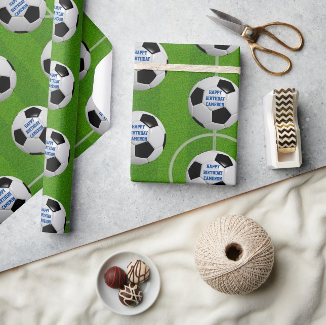 Cadeau Boule de soccer et bouchon Papier à enveloppement  (Artisanat)