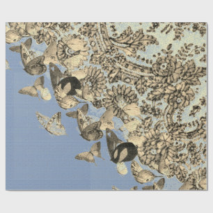 Cadeau BOUTEILLES ET papier d'enveloppement BLEU CHANTILL