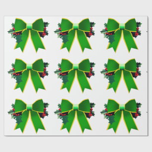Cadeau Bow rouge et vert avec papier blanc creux
