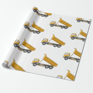 Cadeau Boys Yellow Dump Truck Papier à envelopper