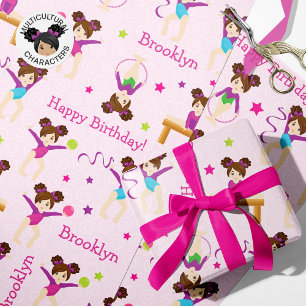 Cadeau Brunette Gymnastique Anniversaire Papier