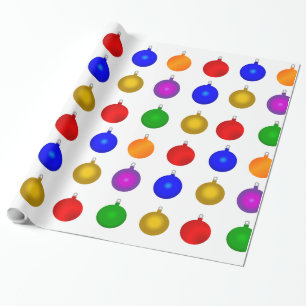 Cadeau Bulbes de Noël colorées Enveloppement papier roule