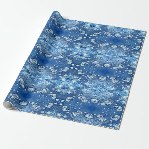 Cadeau Bulles bleues Papier d'enveloppement Abstrait d'ea