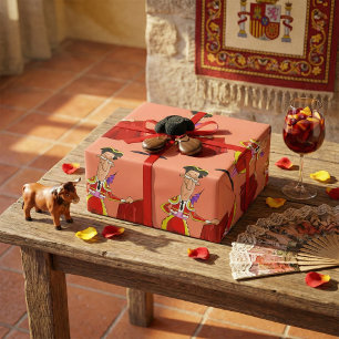 Cadeau Bullfighter Et Papier D'Emballage Red Cape