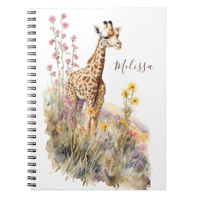 Cadeau cadeau Carnet à l'école Giraffe personnalis (Devant)