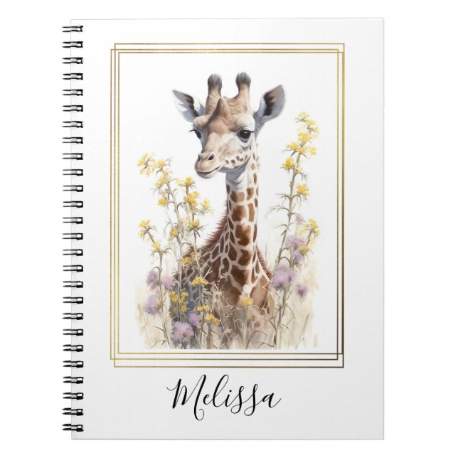 Cadeau cadeau Carnet à l'école Giraffe personnalis (Devant)