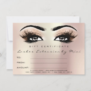 Cadeau cadeau de certificat de maquillage rose ros