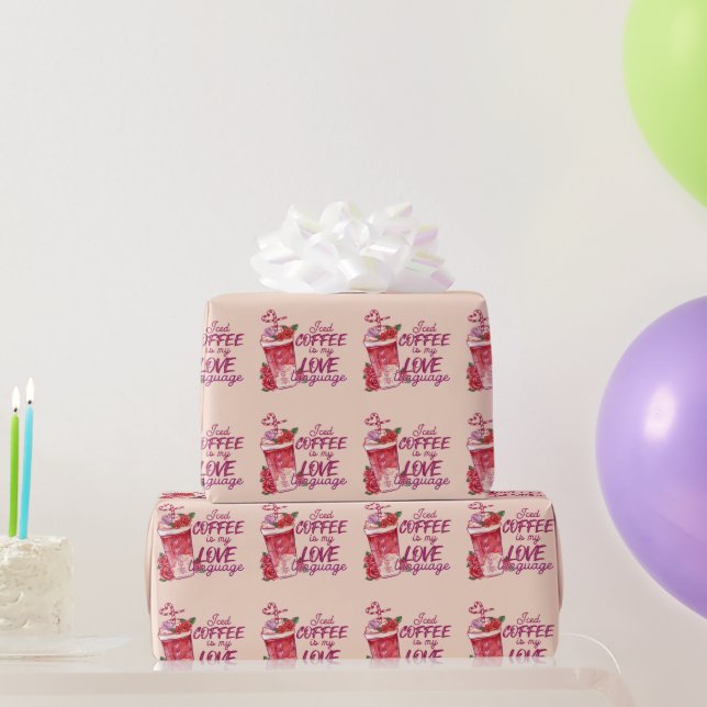 Cadeau Café glacé Est Mon Amour Crème Envelopper Papier (Cadeaux de fête)