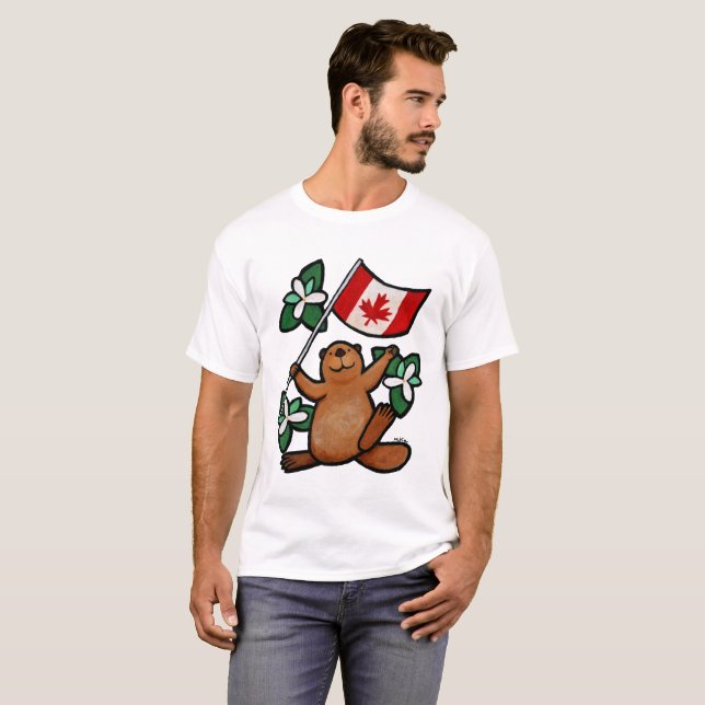 Cadeau canadien de T-shirt de castor pour le (Devant entier)