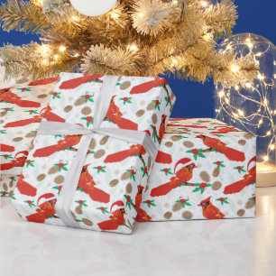 Cadeau Cardinal de Noël Papier d'emballage de vacances