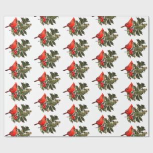 Cadeau Cardinal sur papier d'enveloppement Holly 2