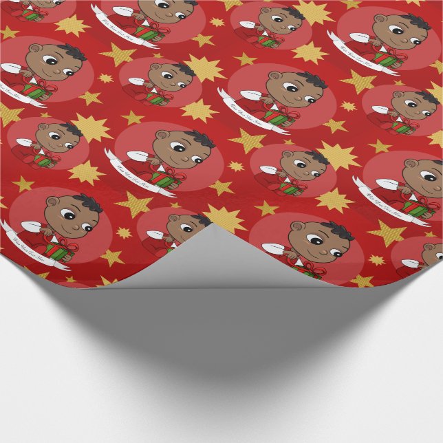 Cadeau Caricature de bébé Noël mignonne Papier d'envelopp (Coin)
