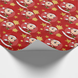 Cadeau Caricature de bébé Noël mignonne Papier d'envelopp