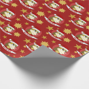 Cadeau Caricature de Noël avec papier d'emballage de lion