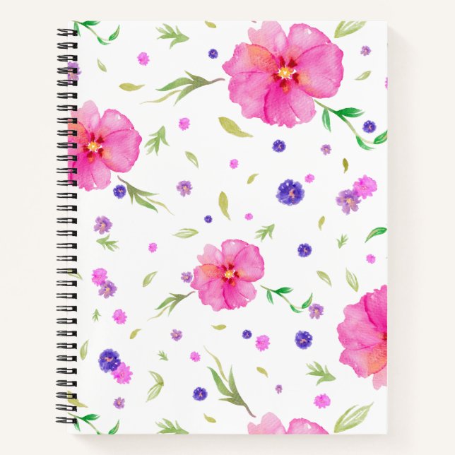 Cadeau carnet avec Fleurs d'Aquarelle pour les ens (Devant)