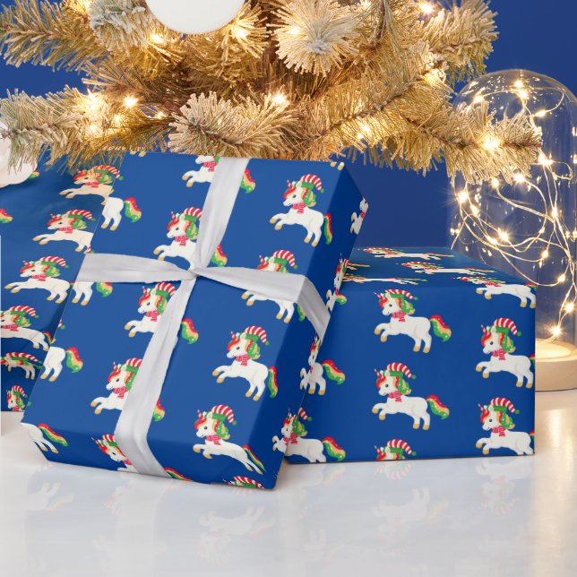 Cadeau carrelage de Noël carrelé Unicorn papier d'envelop (Vacances)