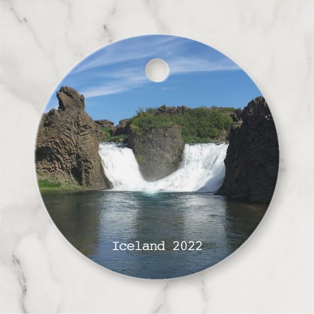 Cadeau Cascade d'Islande - étiquettes de faveur (Devant)