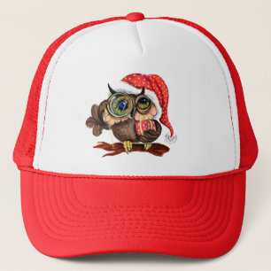 Cadeau Casquette de Noël avec chouette de bébé ave