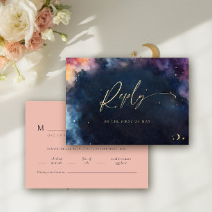 Cadeau céleste Midnight Blue Meal Wedding RSVP