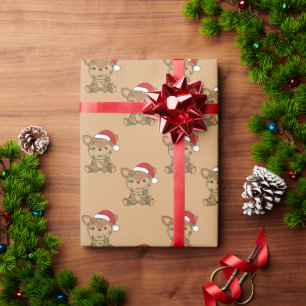 Cadeau Cerf Noël Animaux d'hiver Papier d'enveloppement d