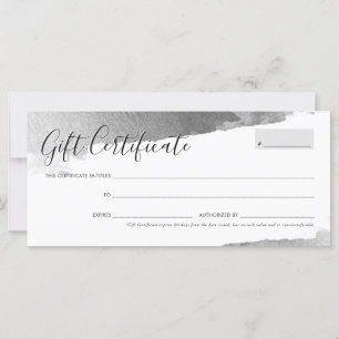 CADEAU CERTIFICAT assez élégant doré argenté