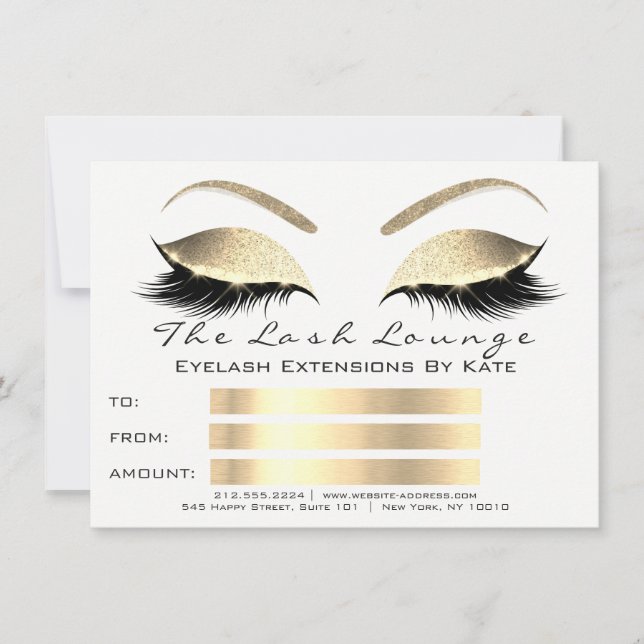 Cadeau Certificat de Maquillage Lux Cils Blanc Or (Devant)
