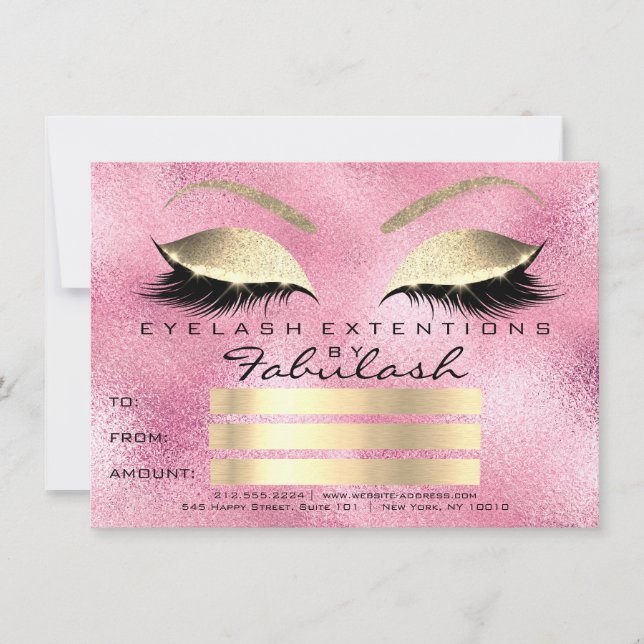 Cadeau Certificat de Maquillage Rose Pink Or (Devant)