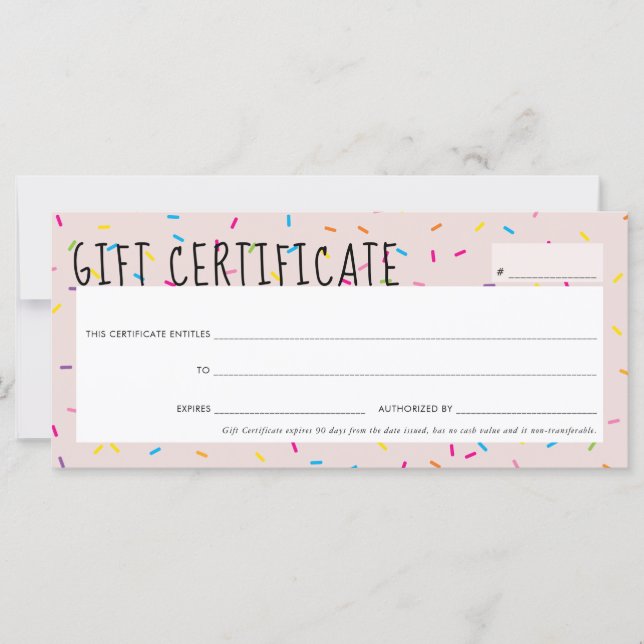 CADEAU CERTIFICAT mignon fun coloré arroses fête (Devant)