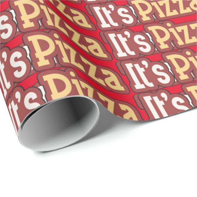 Cadeau C'est Pizza fête mot art emballage papier (Coin rond)