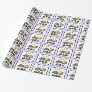 Cadeau C'est un Baby shower garçon qui emballe du papier