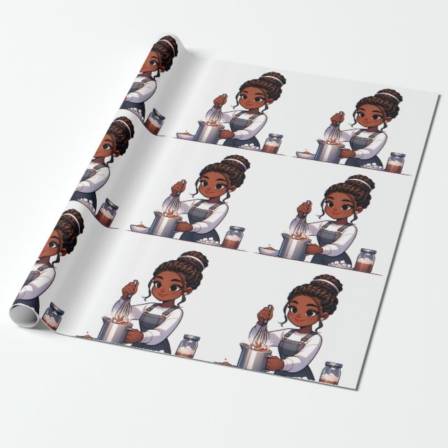 Cadeau Chaleur hivernale douce - Papier d'enveloppement d (Déroulé)