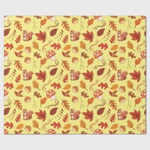 Cadeau Champignon d'automne et écureuil papier d'envelopp