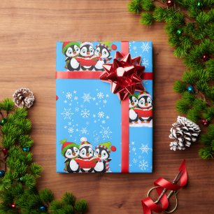Cadeau Chanter des pingouins Papier Enveloppant Noël