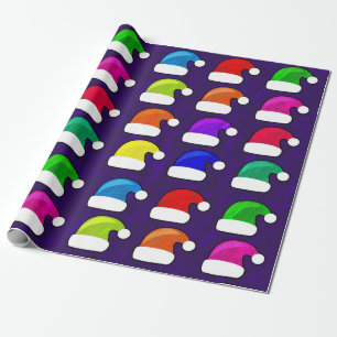 Cadeau chapeaux santa papier d'emballage