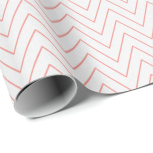 Cadeau Charme blanc et corail - Papier à enveloppement cl