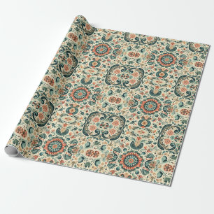 Cadeau Charme folklorique : Papier d'enveloppement artisa