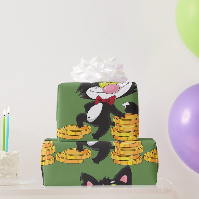 Cadeau Chat Avec Papier D'Emballage D'Argent (Créateur téléchargé)