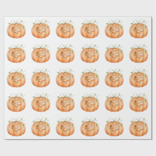 Cadeau Chat dans du papier d'emballage Halloween Citrouil