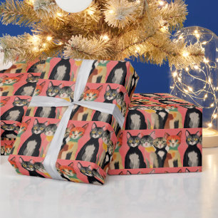 CADEAU CHATS DE CUTE CAT PAPIER DE NOËL