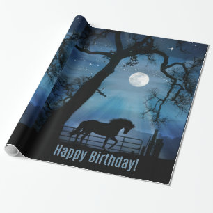 Cadeau Cheval Joyeux Anniversaire Papier d'enveloppement