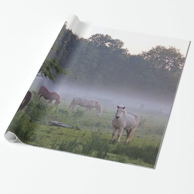 Cadeau Chevaux dans le papier d'emballage de campagne de (Déroulé)