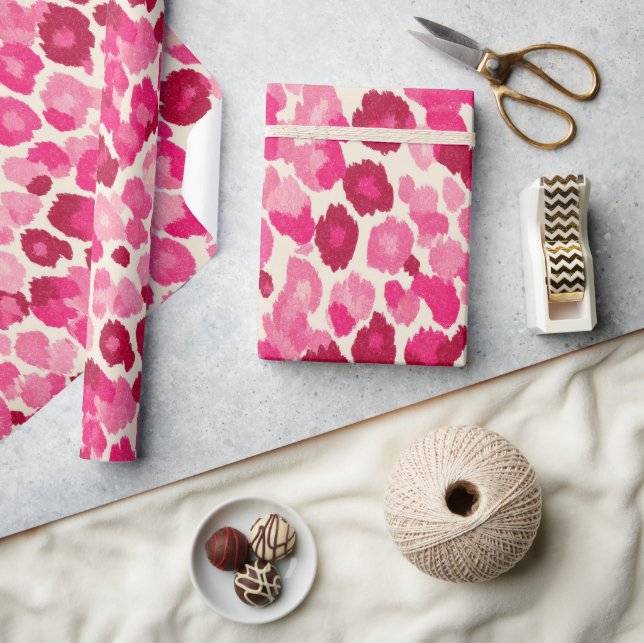 Cadeau Chic Cheetah rose sucré - Rouleau papier d'envelop (Artisanat)