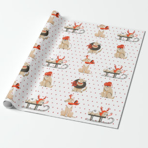 Cadeau Chien Chien Chien Chien Rouge Point Motif Papier d