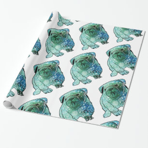 Cadeau Chien Français Bulldog Papier à envelopper brillan