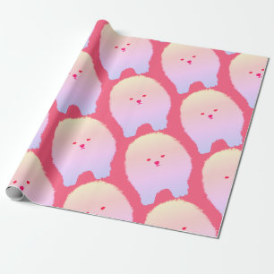Cadeau Chien rose, art de chien, papier d'emballage de