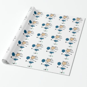 Cadeau Chiffre bleu papier d'emballage de bâton de