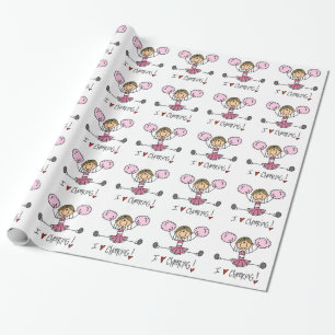 Cadeau Chiffre rose papier d'emballage de bâton de
