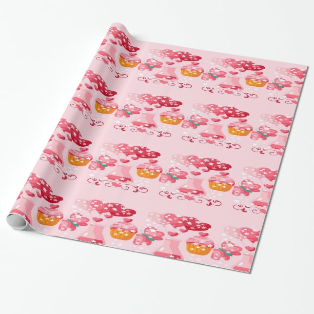 Cadeau Chimie Aimer Valentine's Day Wrapping Papier (Déroulé)