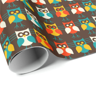 Cadeau Chouettes Motif 1 Papier d'emballage